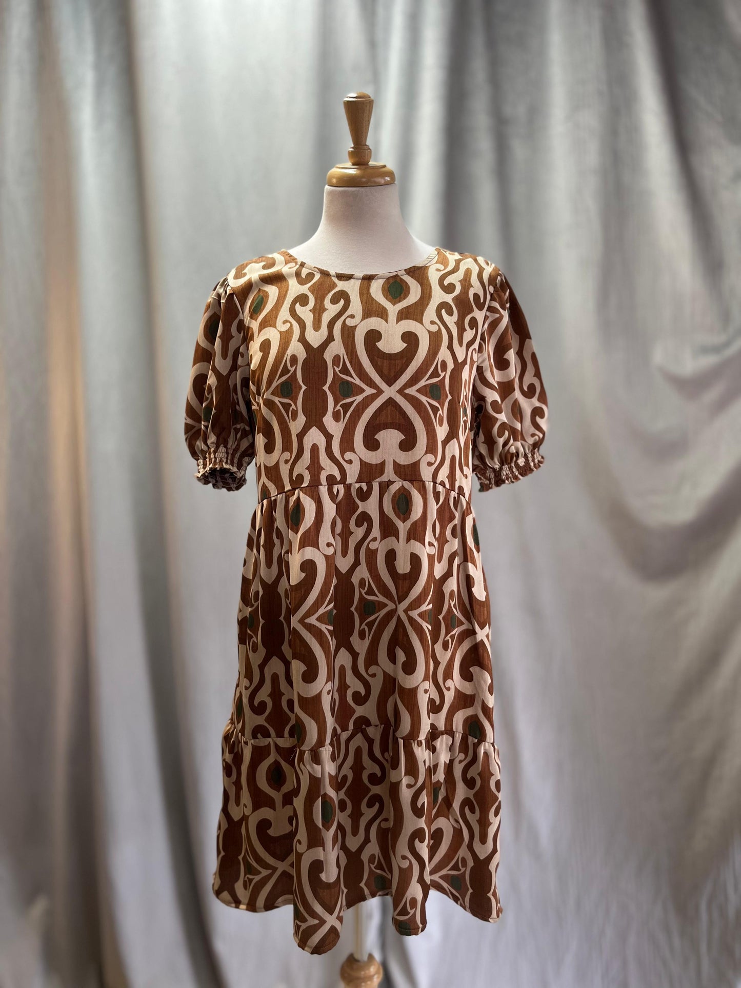 Brooklyn Dress Rust (Size M & L)