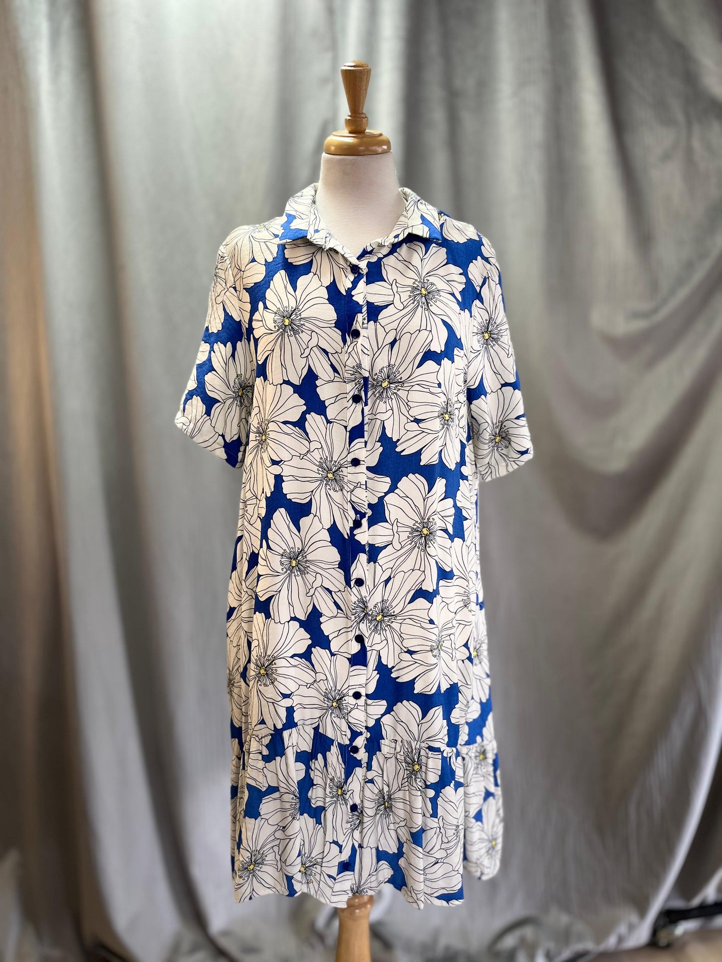 Trish dress Blue Floral Mini (Size 42)