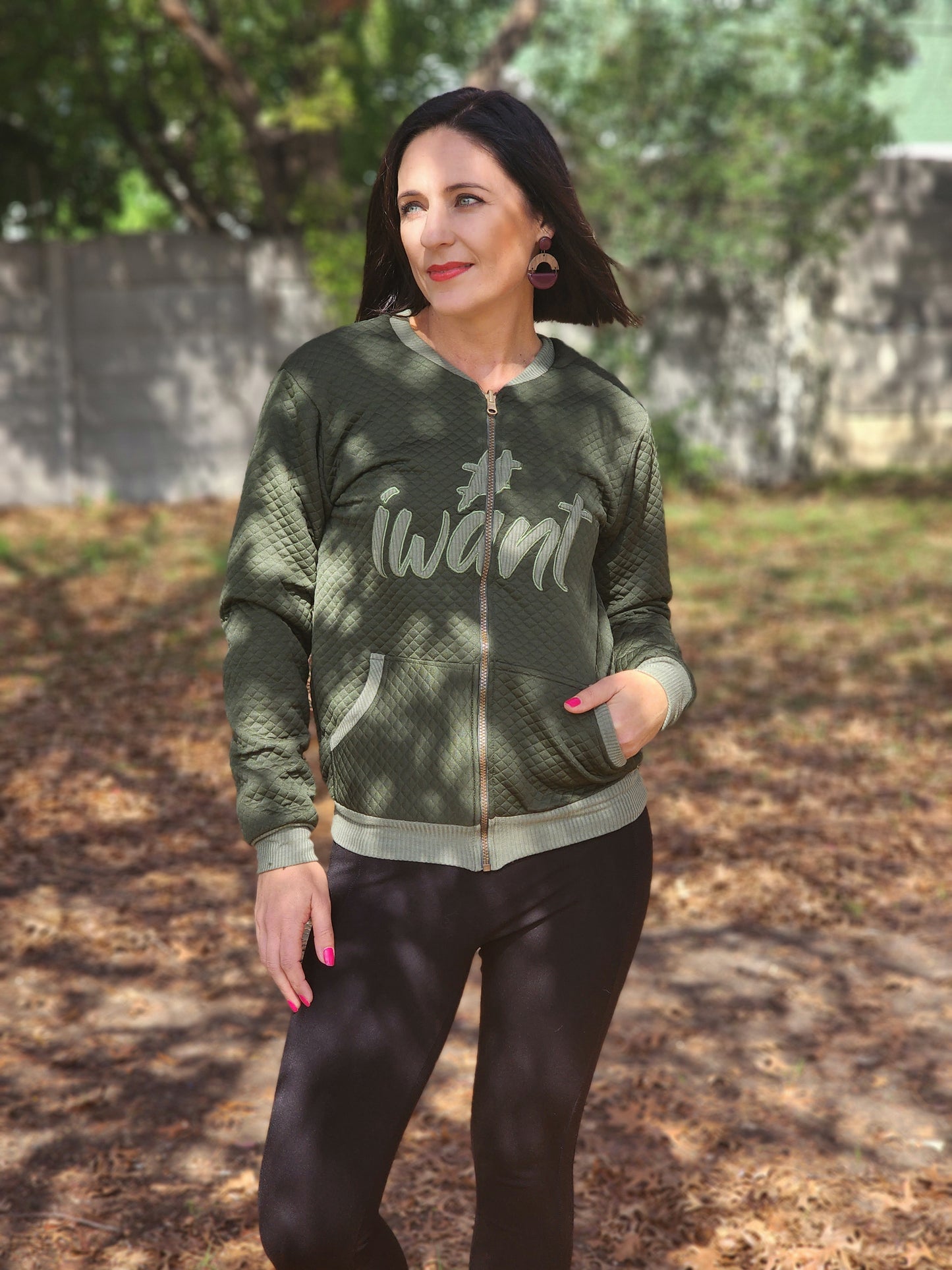 Beth Reversable Bomber Jacket Khaki