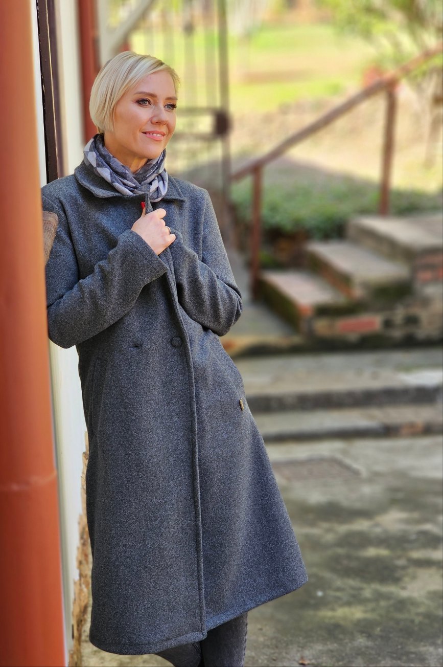 Jane Coat Charcoal (Size L and XL)