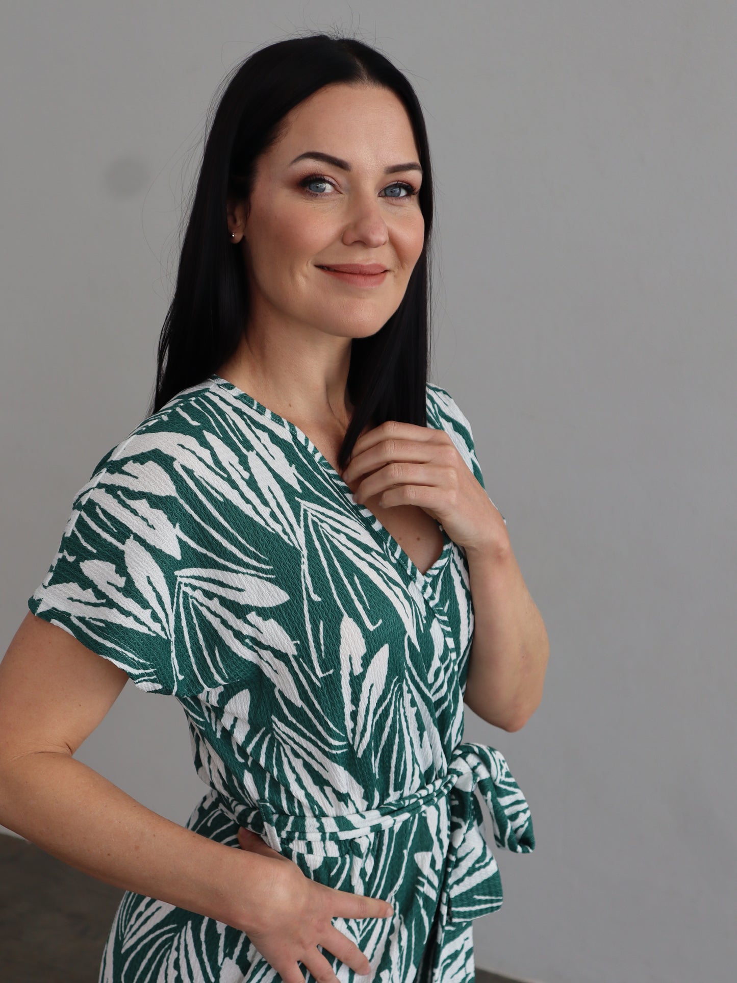 Joline Green Crinkle Jumpsuit