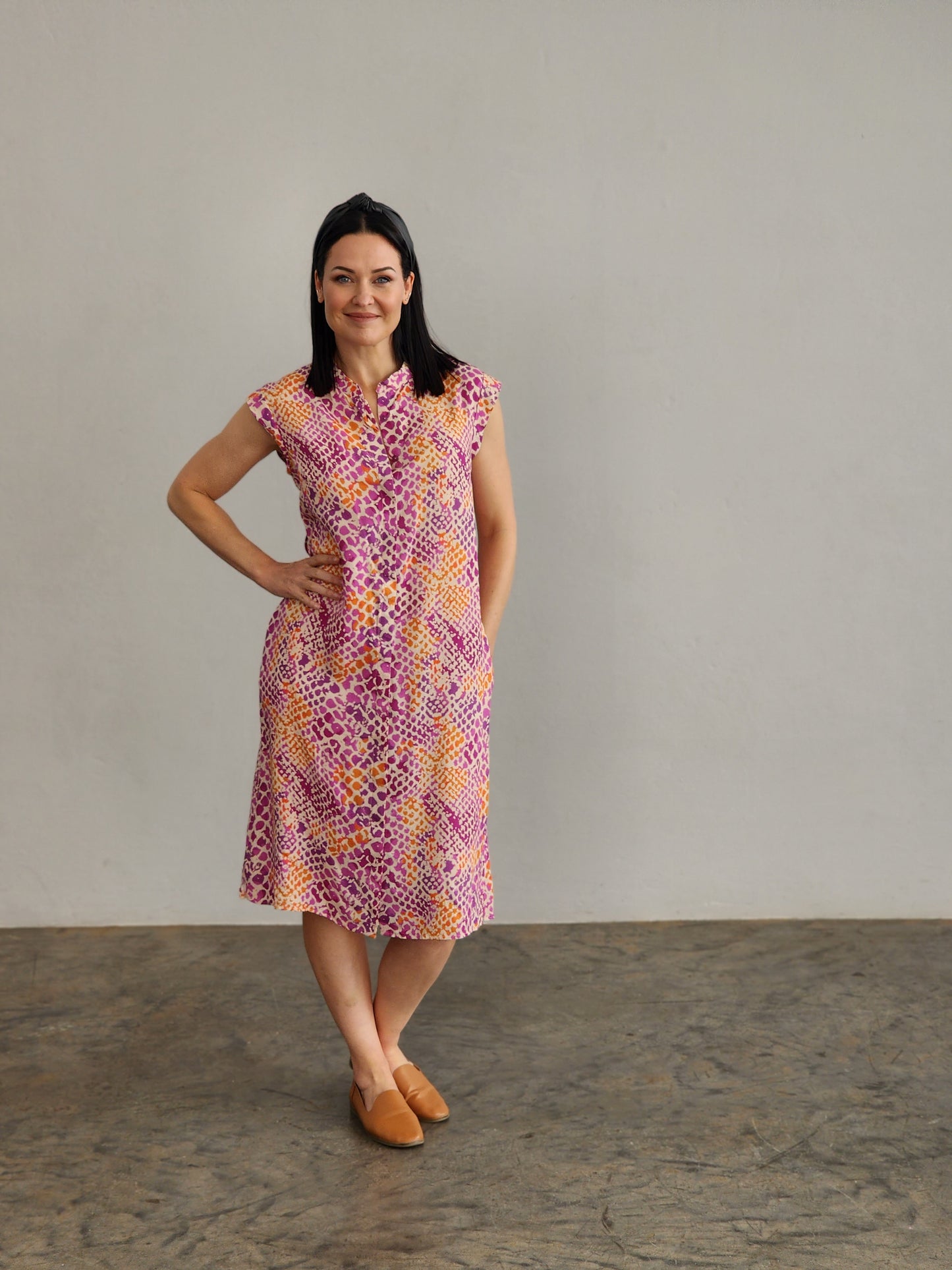 Adeline Pink Snake Dress
