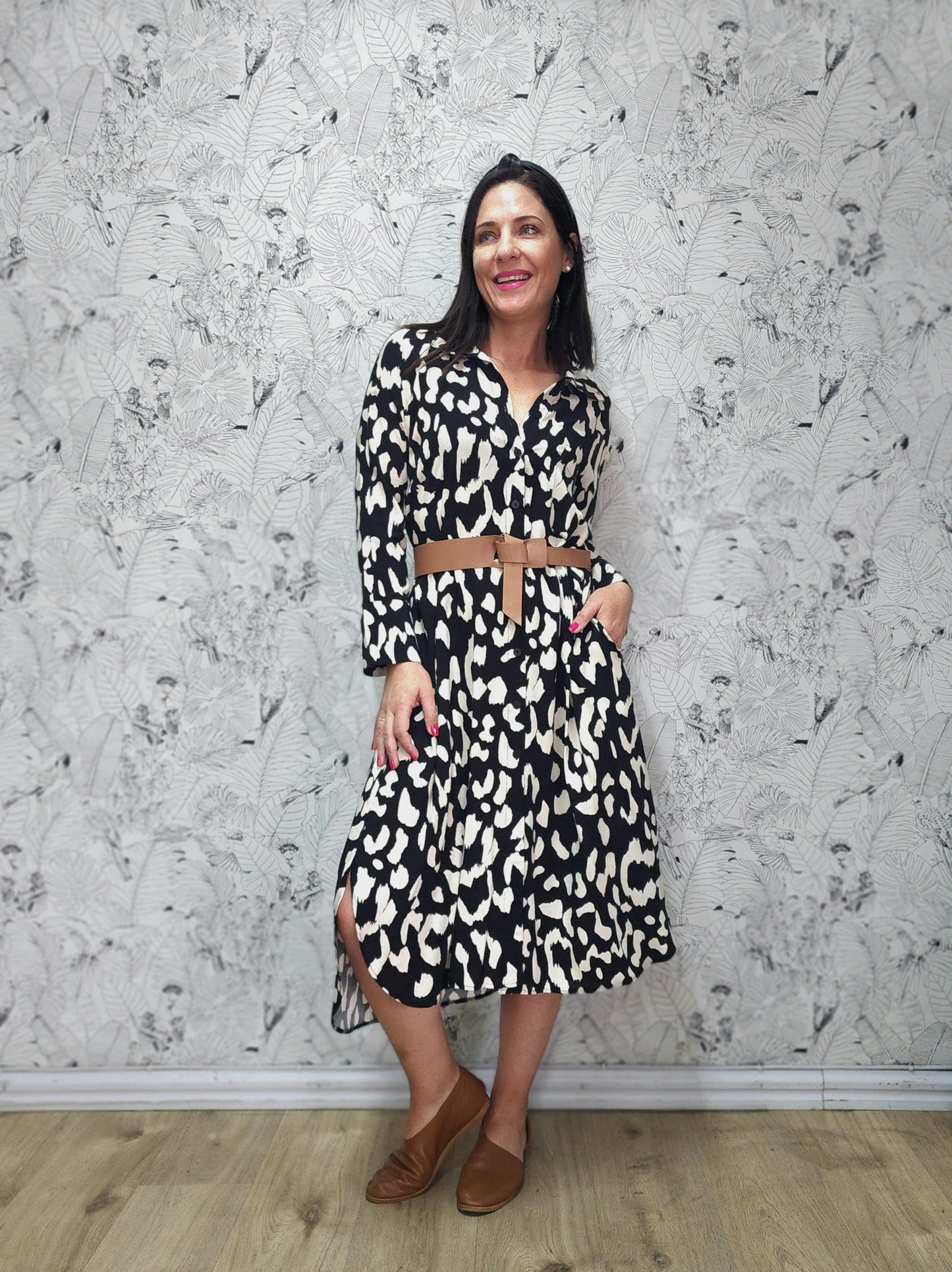 Savannah Black and White Dress