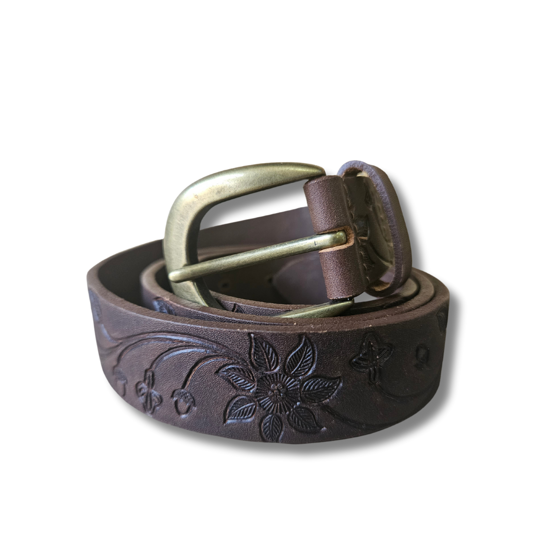 Nikki leather belt chocolate