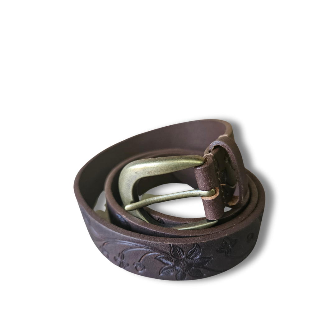 Nikki leather belt chocolate