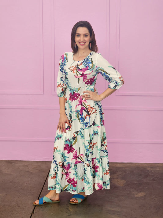 Abbey White Floral (Size 34)