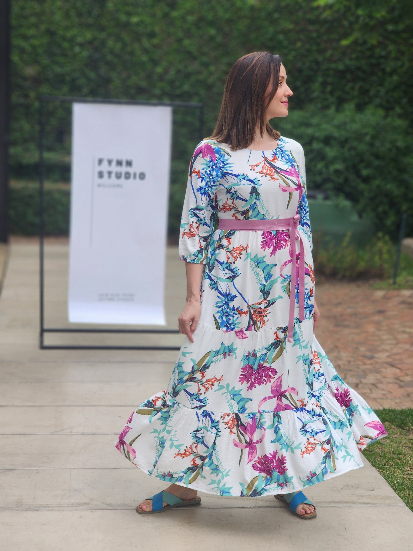 Abbey White Floral Long