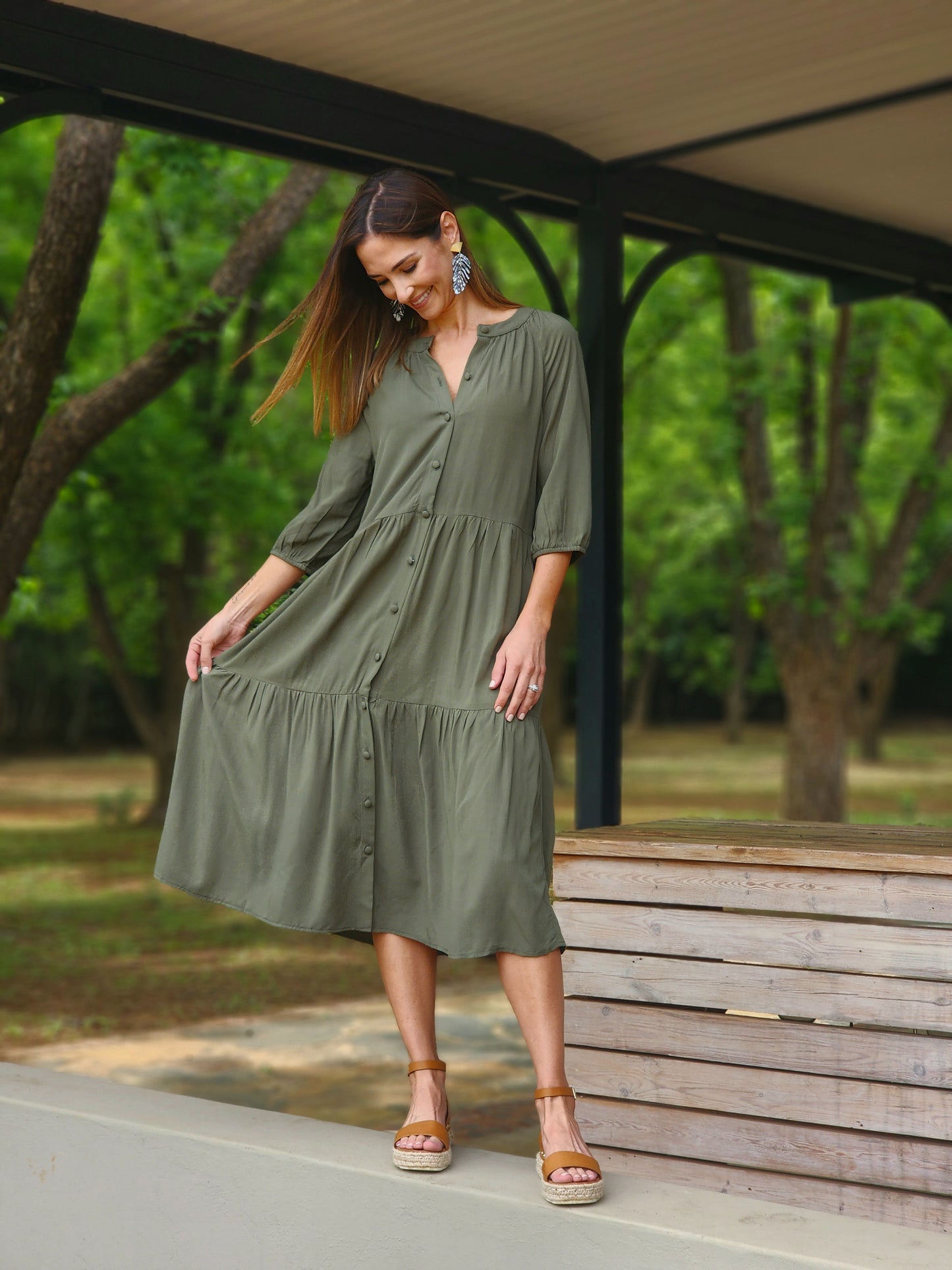 Nina Dress Khaki MIDI