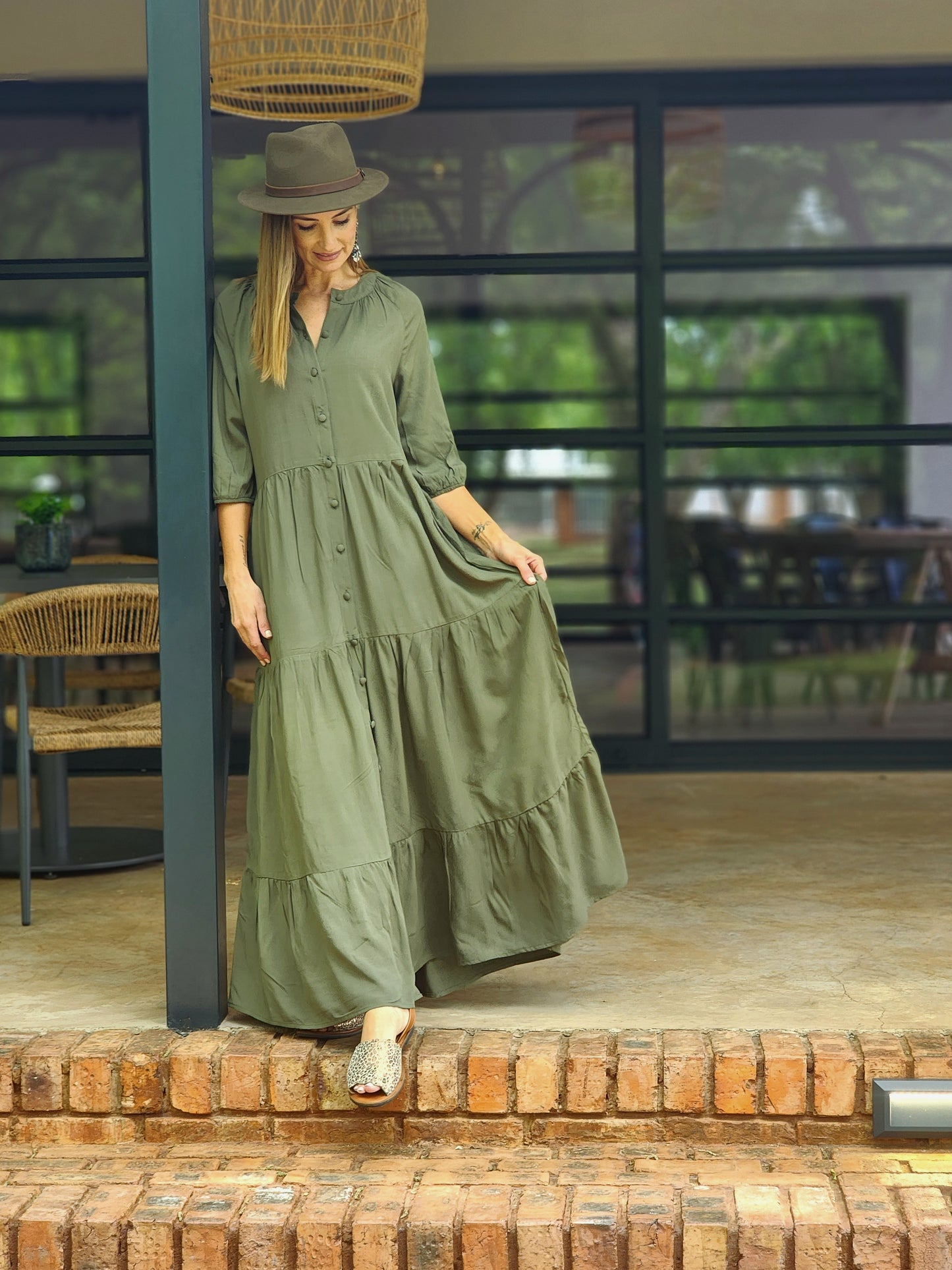 Nina Dress Khaki Maxi