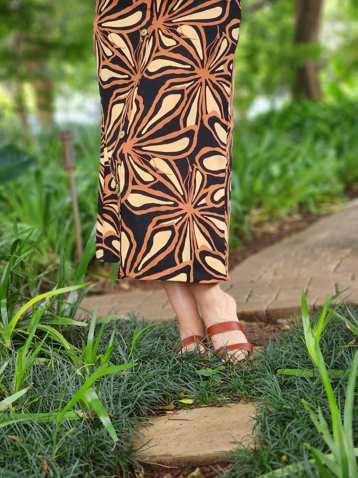 Kia Black Floral Skirt (Size 34&38)