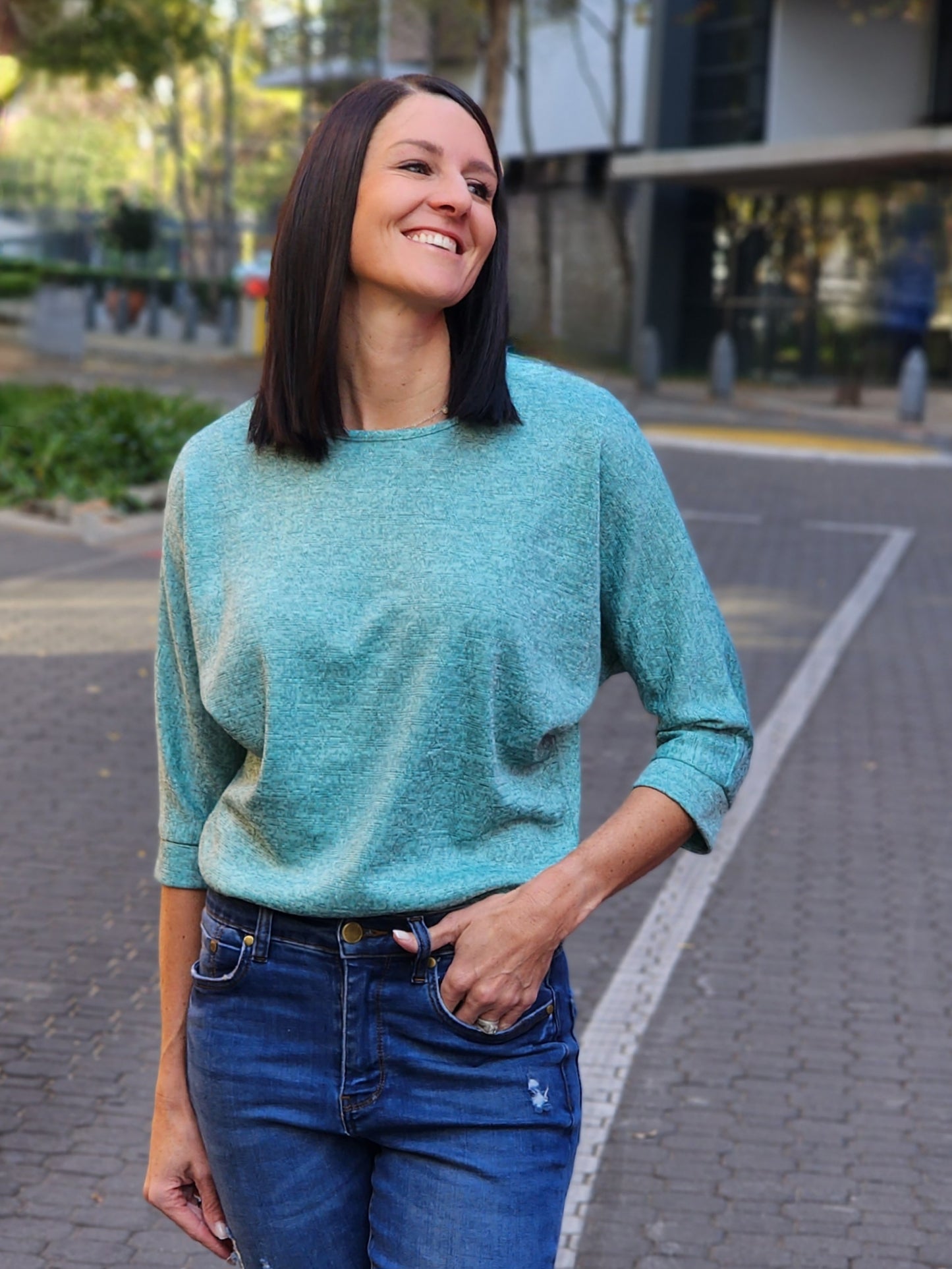 Kimberly Knitted Top Mint Sparkle (Size S)
