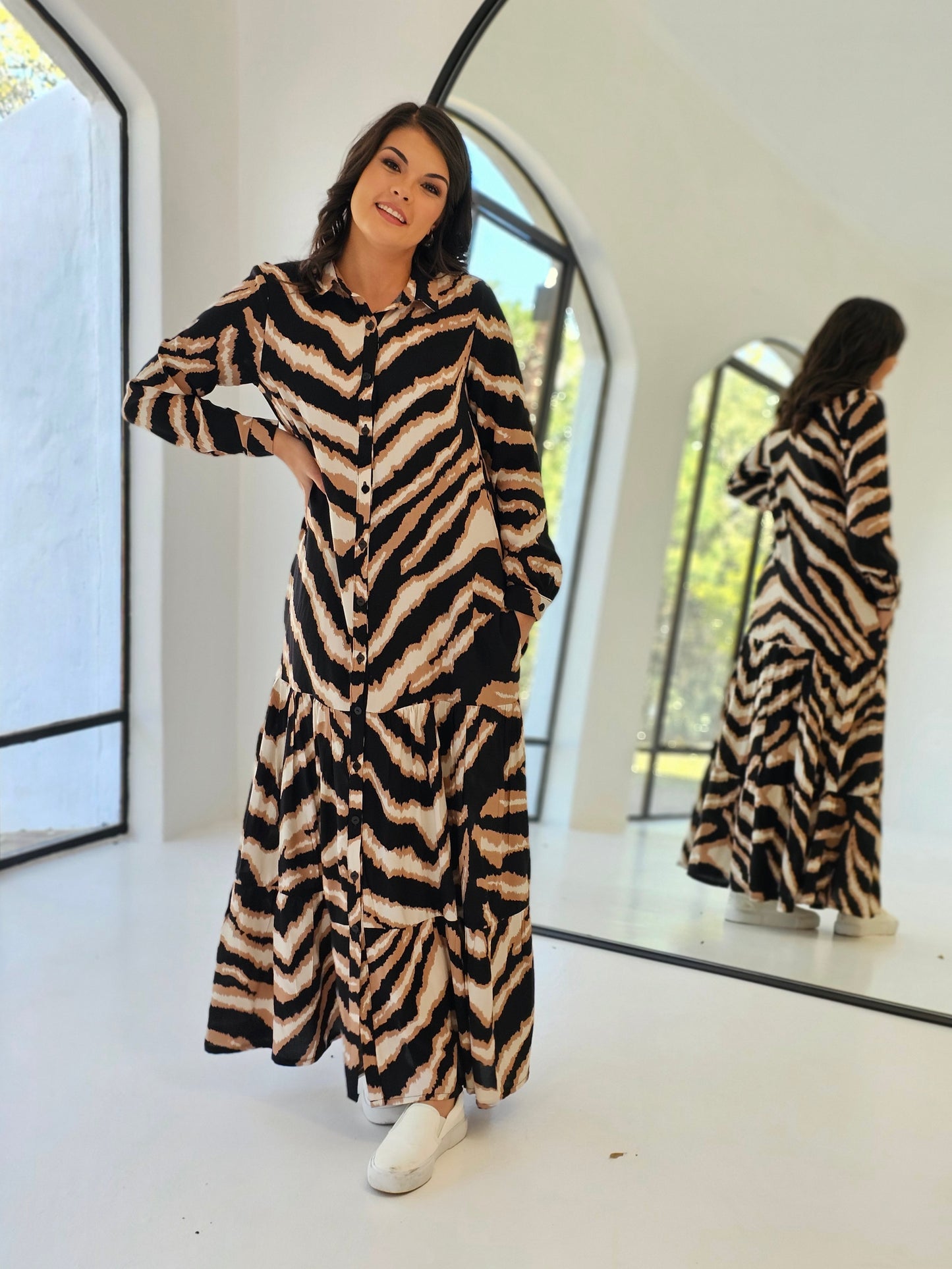 Trish Fancy Zebra Dress (Size 34&36)