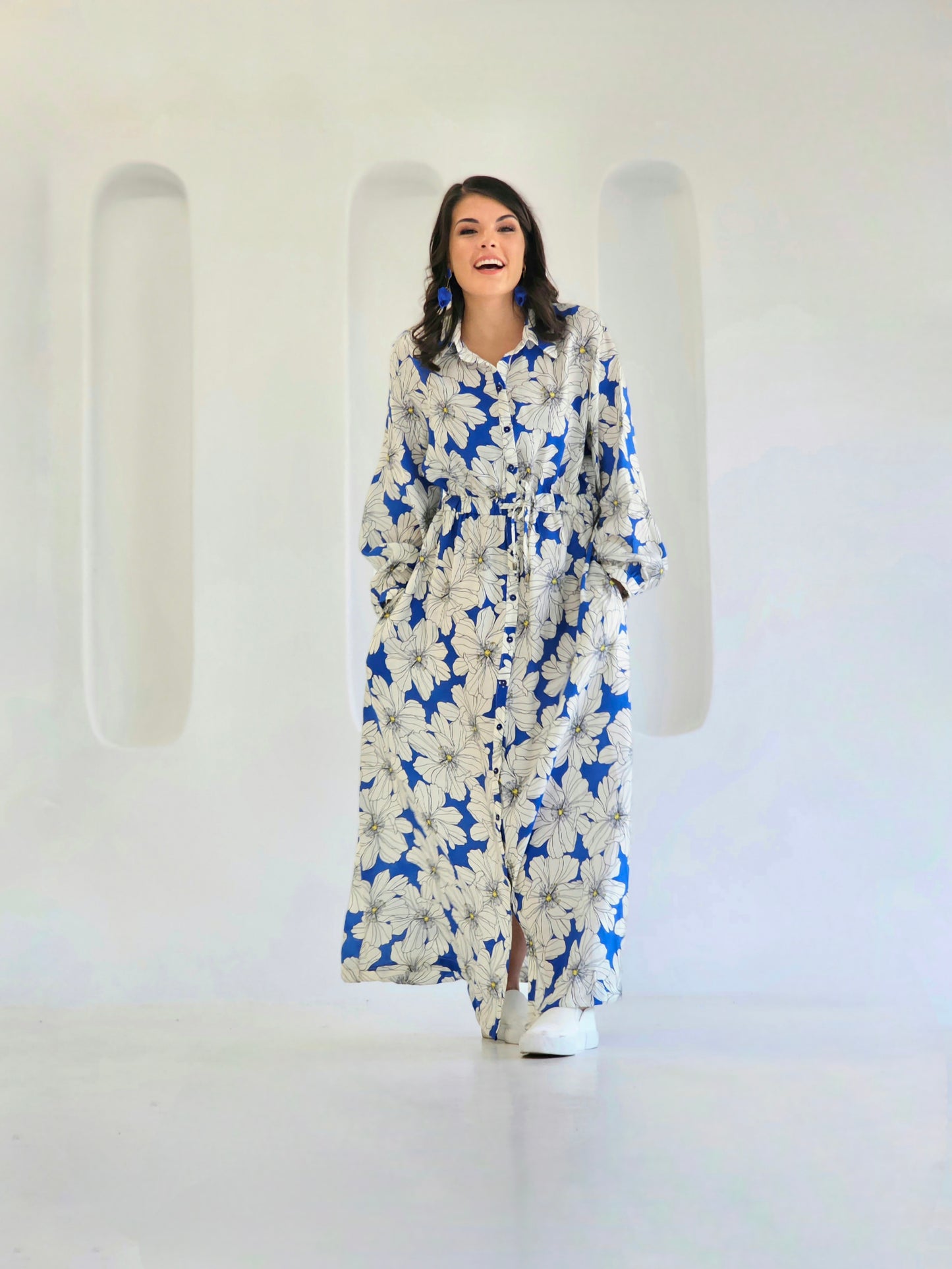 Livvie Maxi Sky Blossom Dress (Size XS/S)