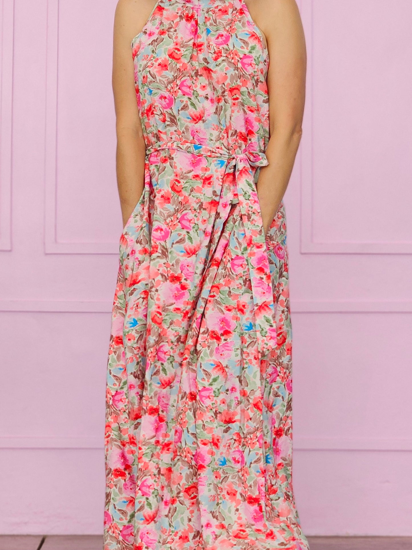 Vanes Maxi Rose Garden Dress (Size L&3XL)