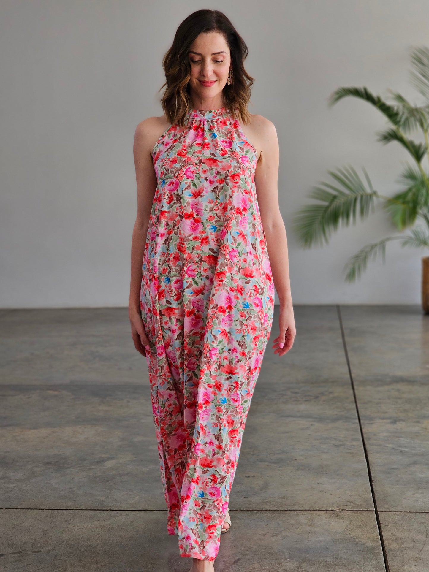 Vanes Maxi Rose Garden Dress (Size L&3XL)