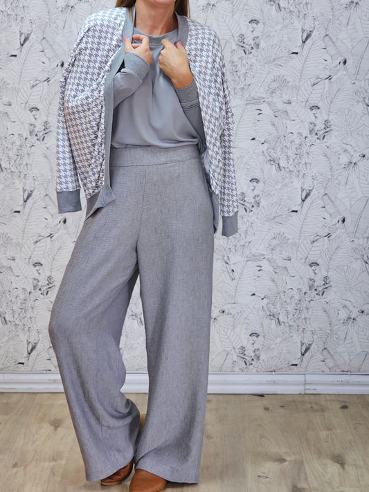 Jamie Jersey Silver Houndstooth