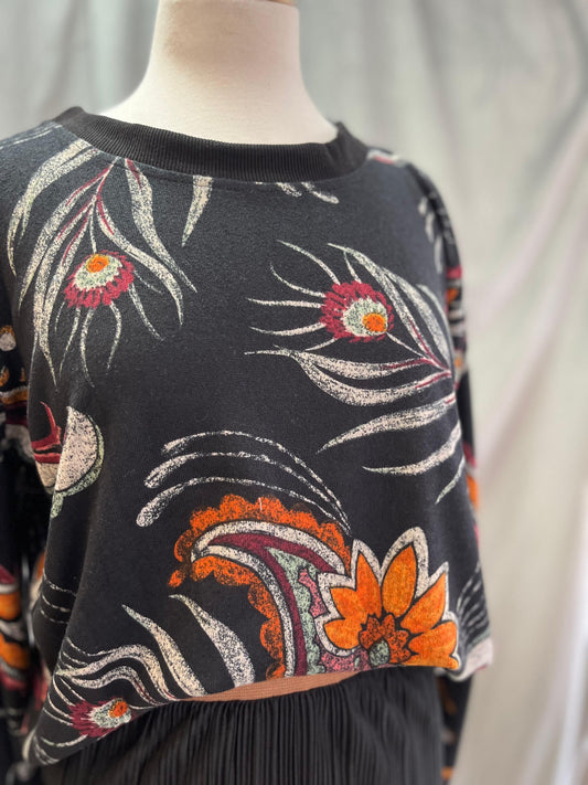 Grace Black floral Jersey (Size M)