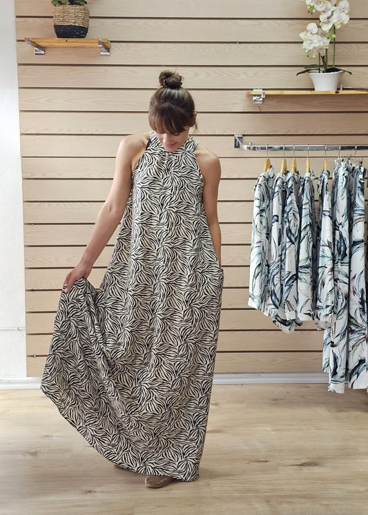 Vanes Maxi Zebra Dress (Size L, 2XL & 3XL)