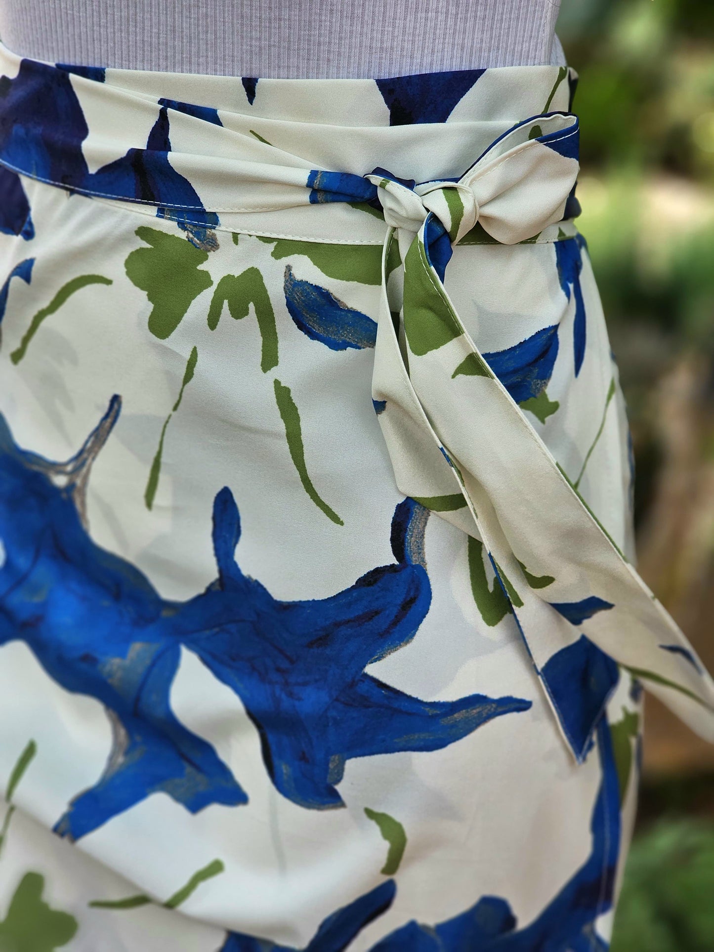 Elle Wrap Skirt Blue Silky (Size XL/2XL & 2XL/3XL)