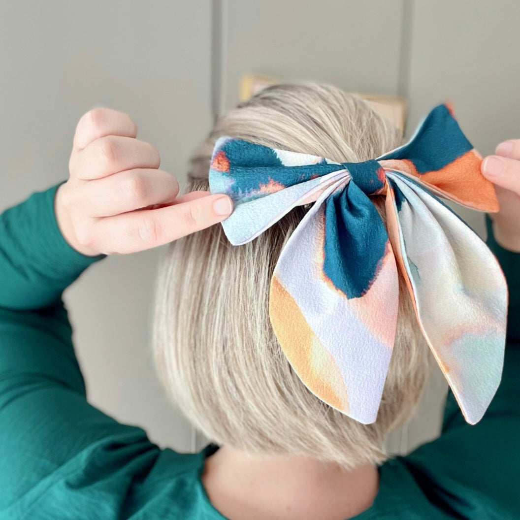 Watercolour Large clip Bow