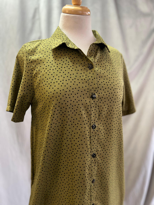 Trish dress Olive Polka Mini (Size 34&36)