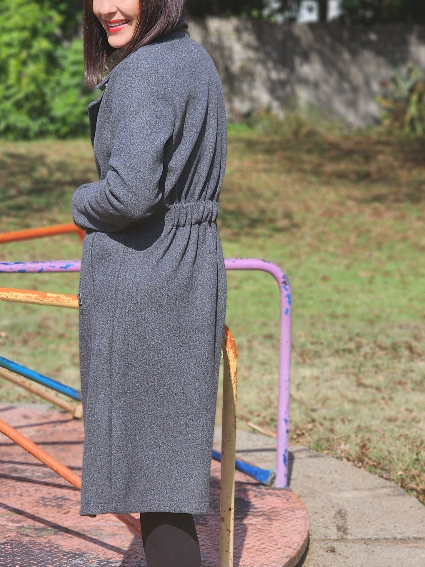 Jane Coat Charcoal (Size L and XL)