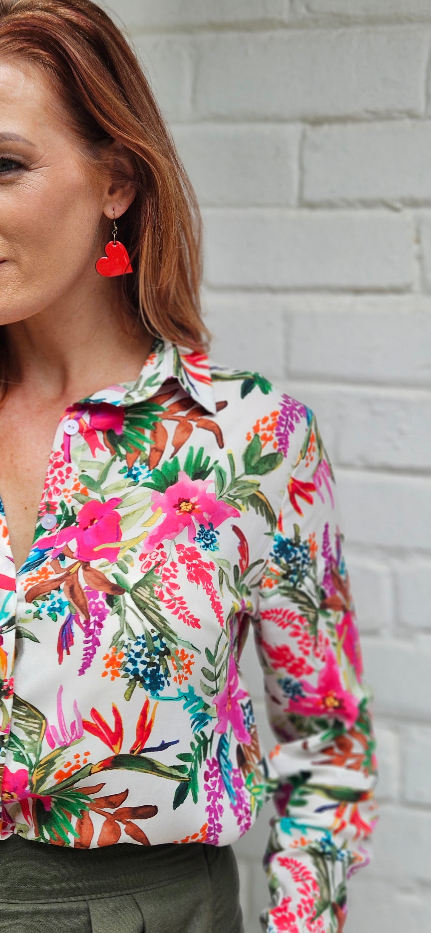 Harper Shirt White Garden