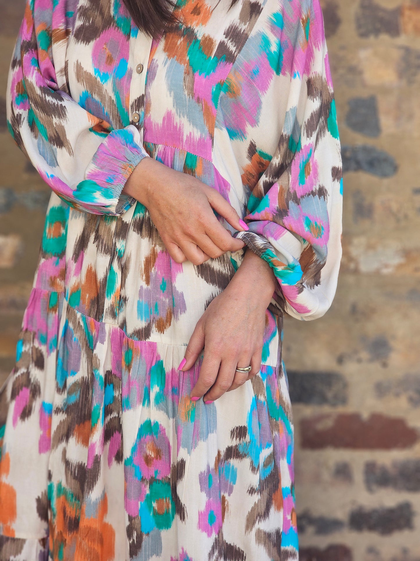 Sally Maxi Dress Warp Floral Del 15 Aug