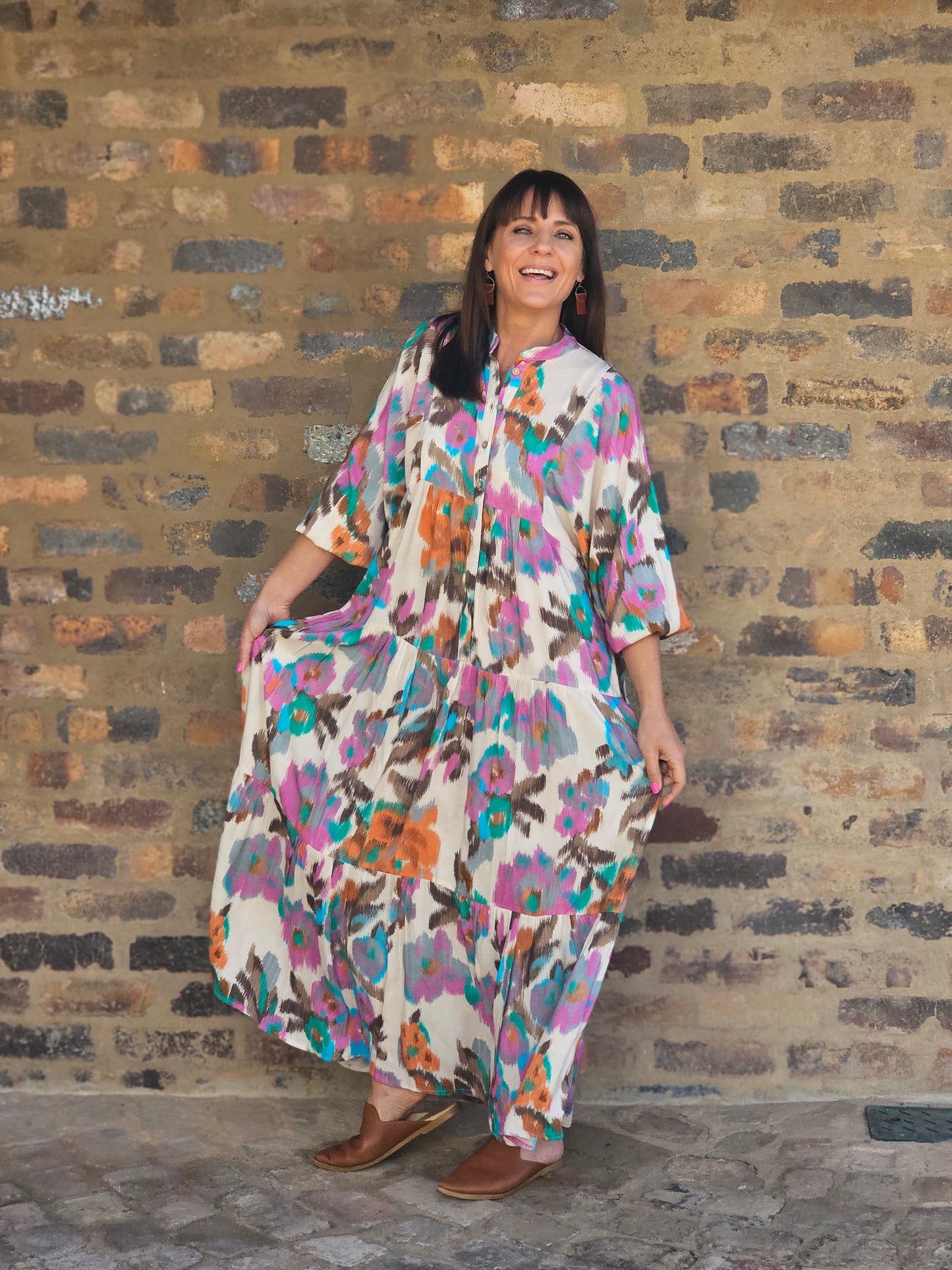 Sally Maxi Dress Warp Floral Del 15 Aug