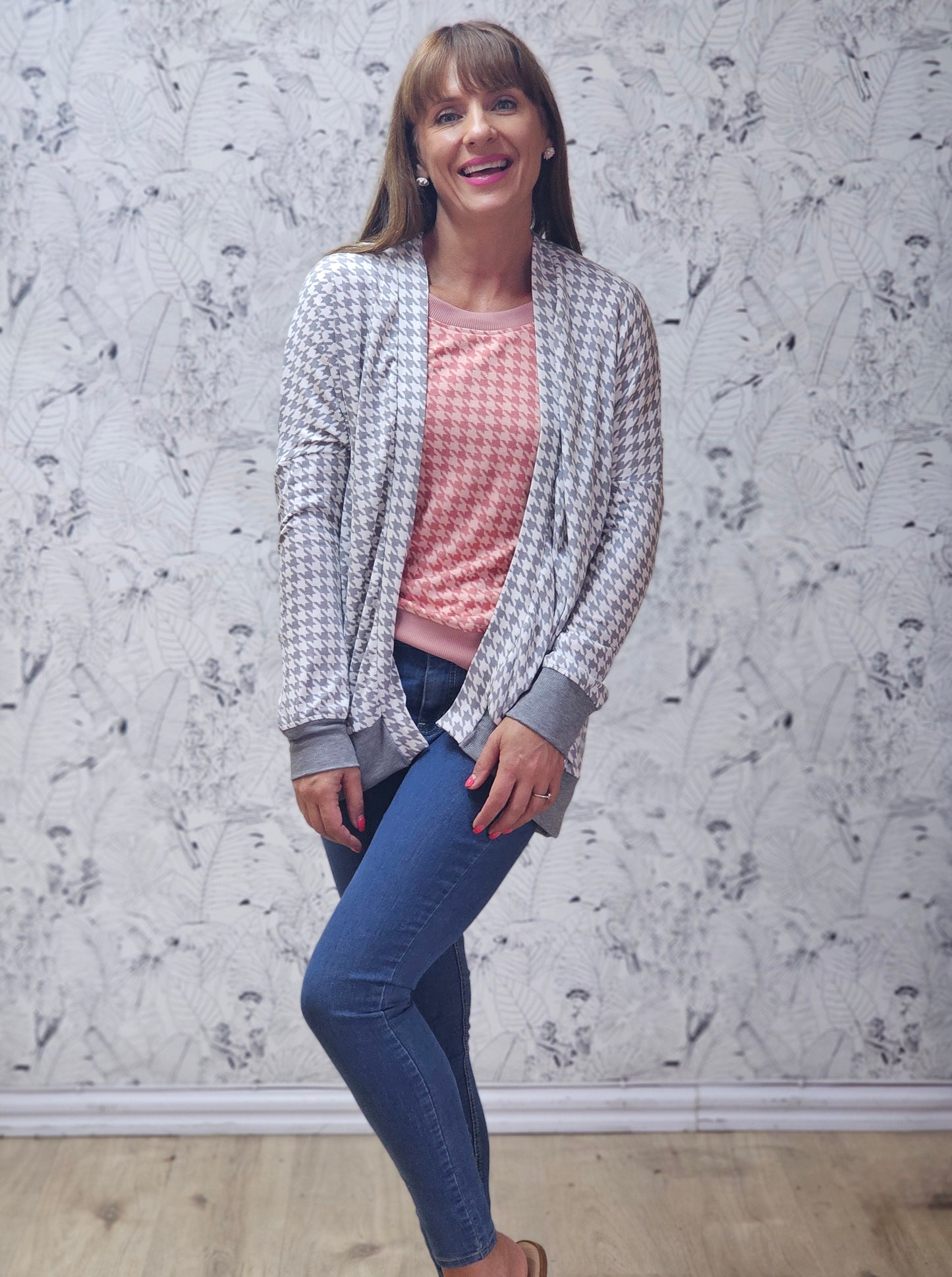 Jamie Jersey Silver Houndstooth