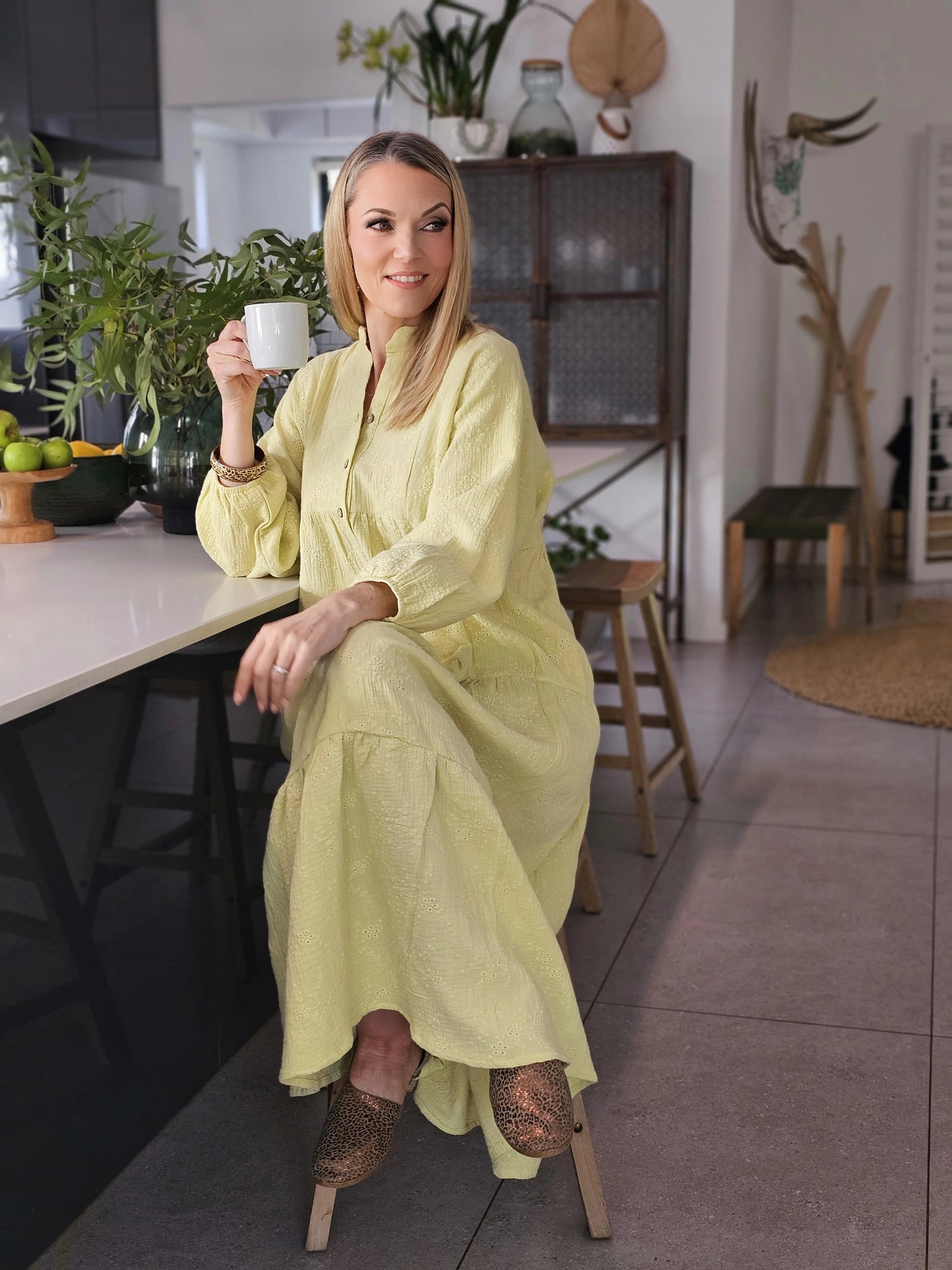 Sally Maxi Dress Lime