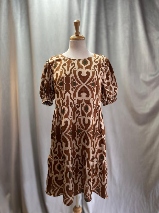 Brooklyn Dress Rust (Size M & L)