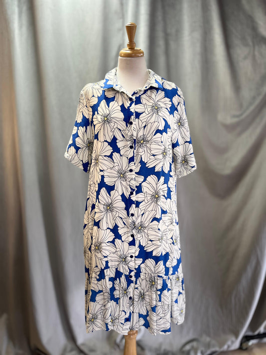 Trish dress Blue Floral Mini (Size 42)