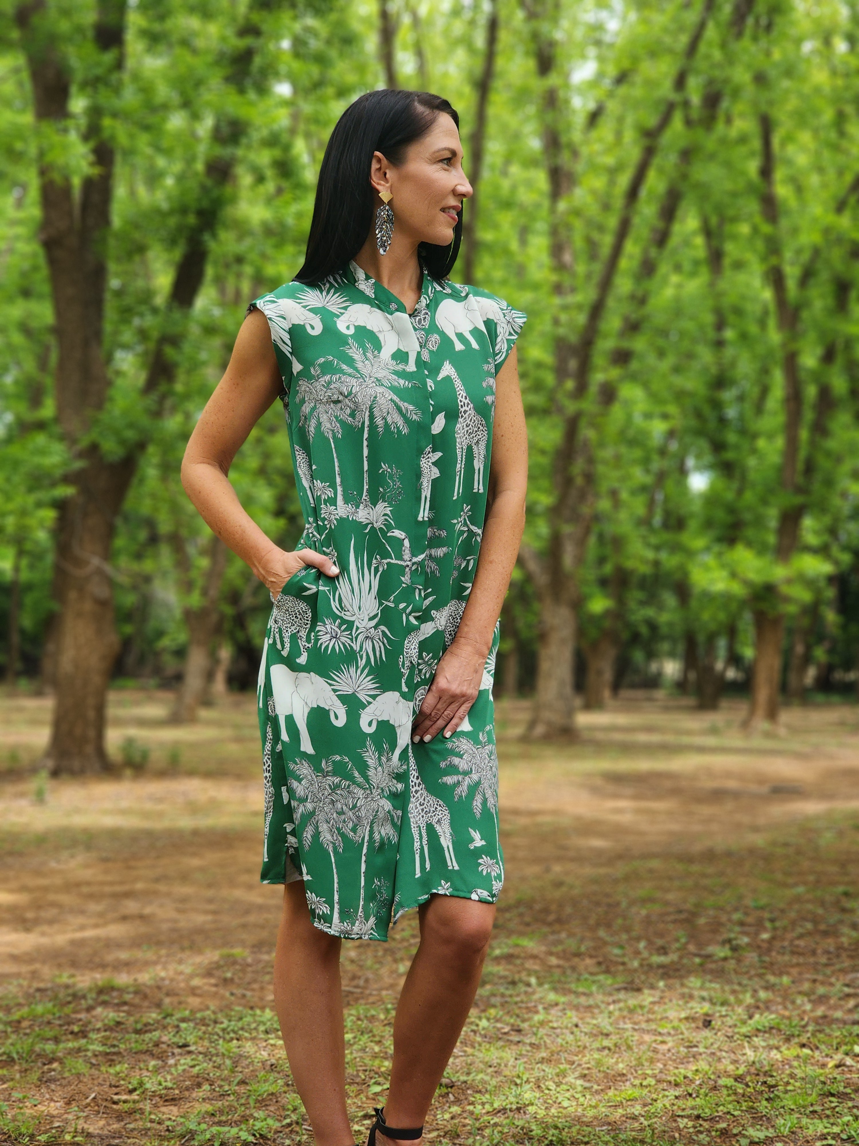 Green 2024 safari dress