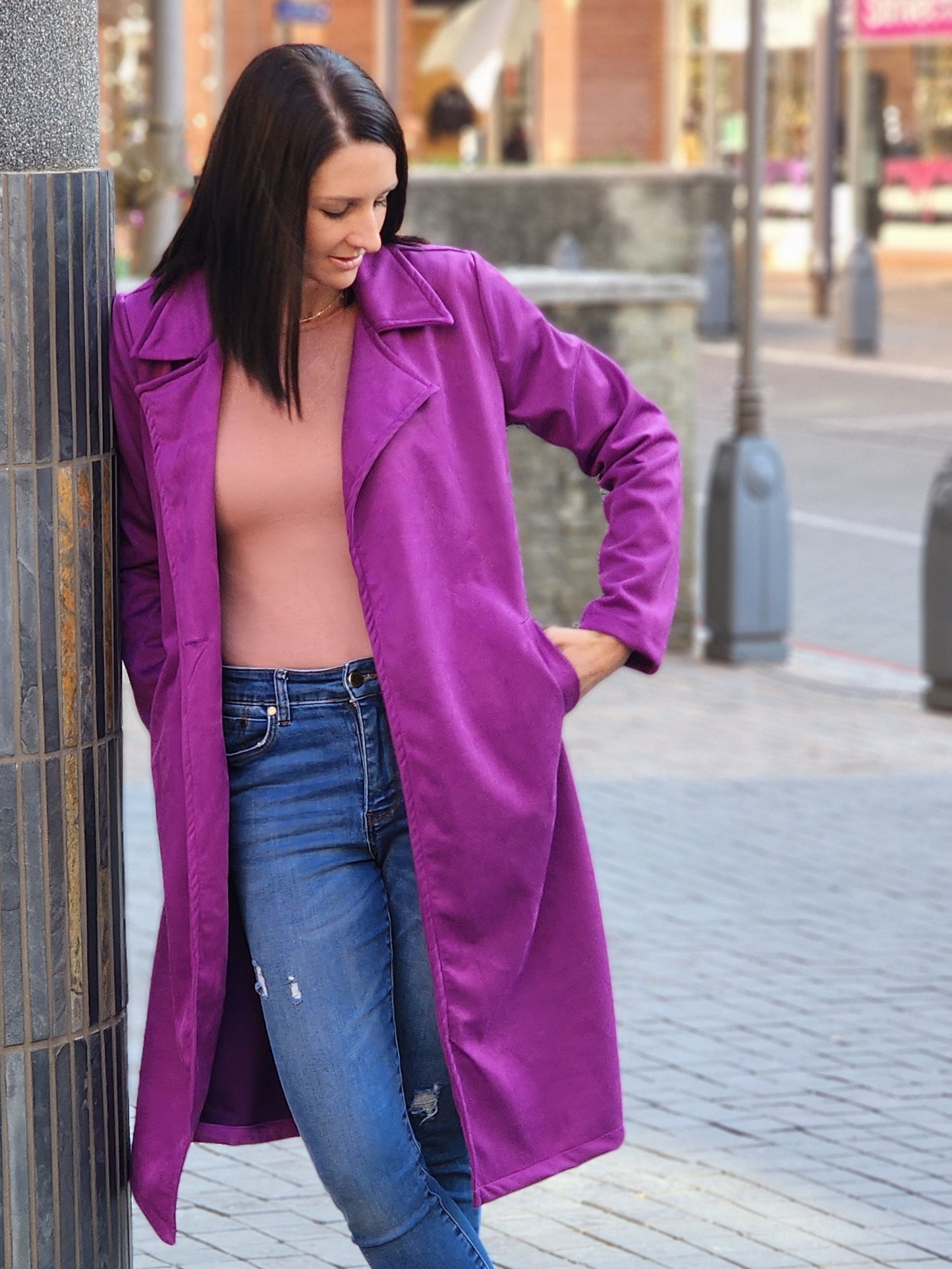 Jane Coat Purple Suede (L and XL)