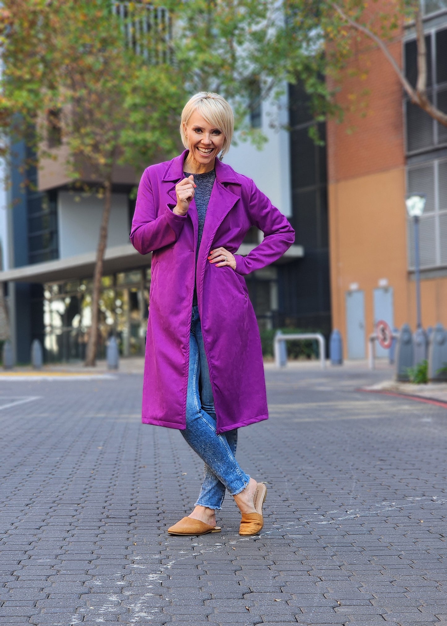 Jane Coat Purple Suede (L and XL)
