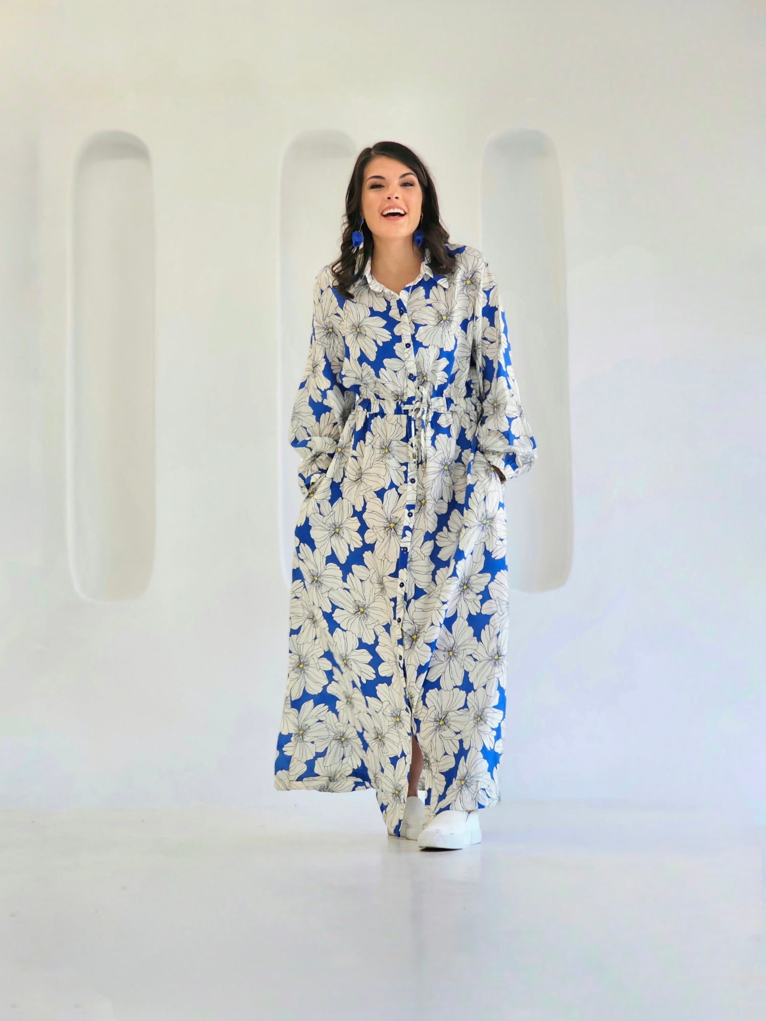 Livvie Maxi Sky Blossom Dress (Size S/M)