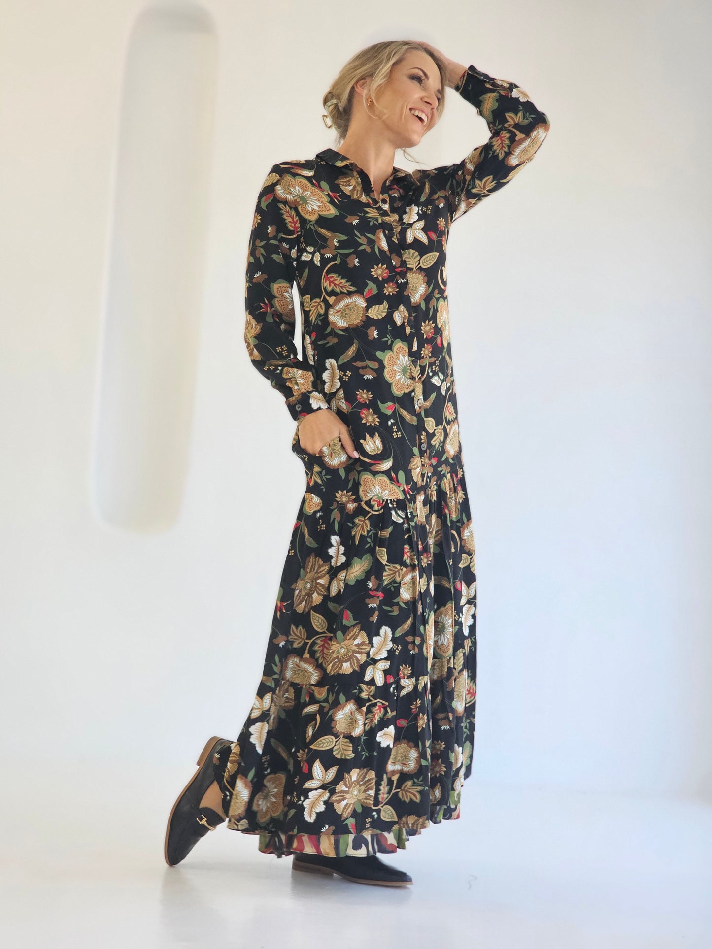 Trish Black Floral Dress