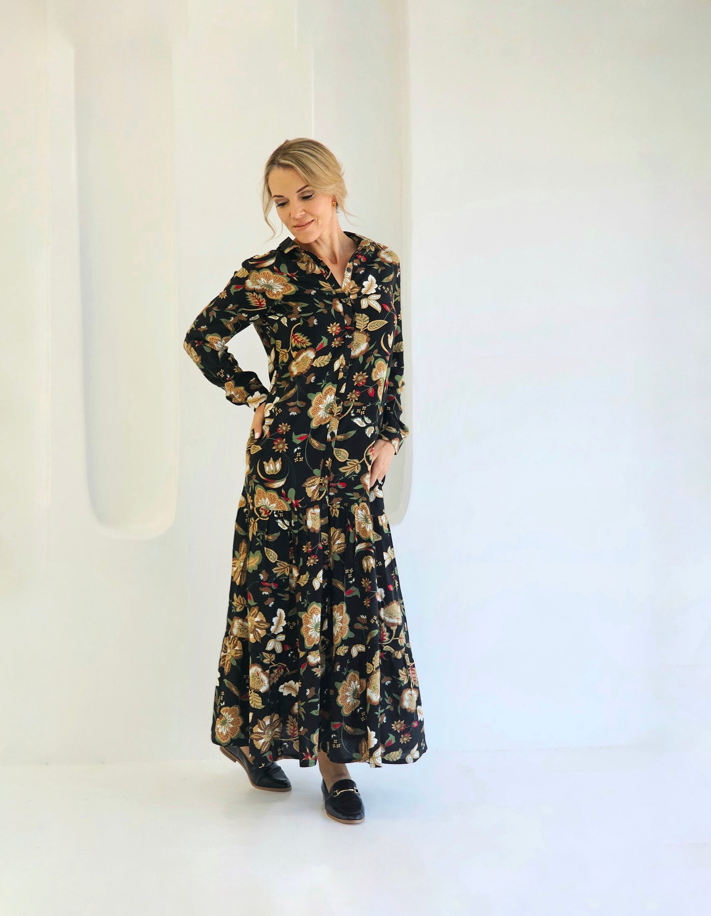 Trish Black Floral Dress