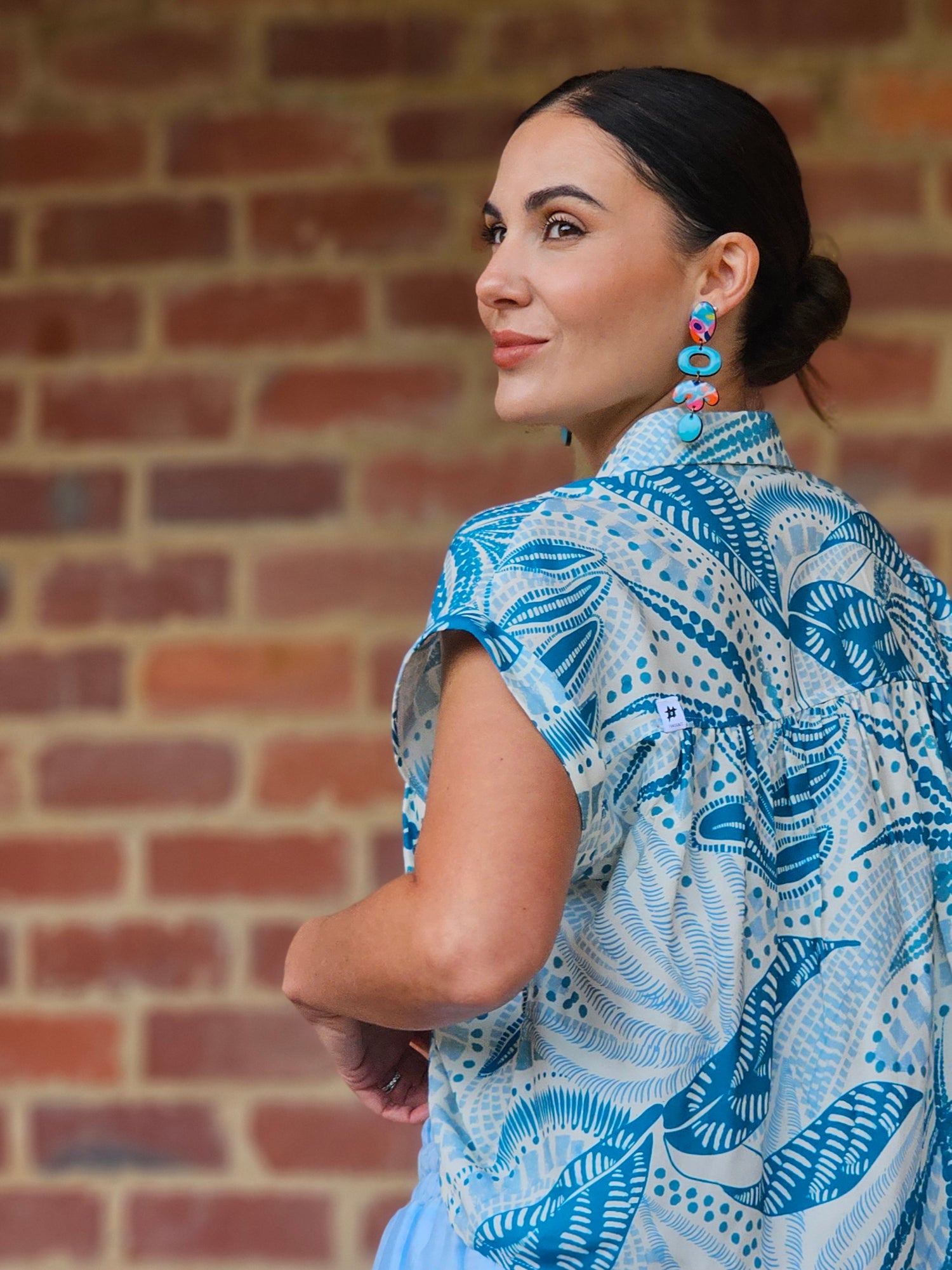 Hazel Blouse Mosaic Fern