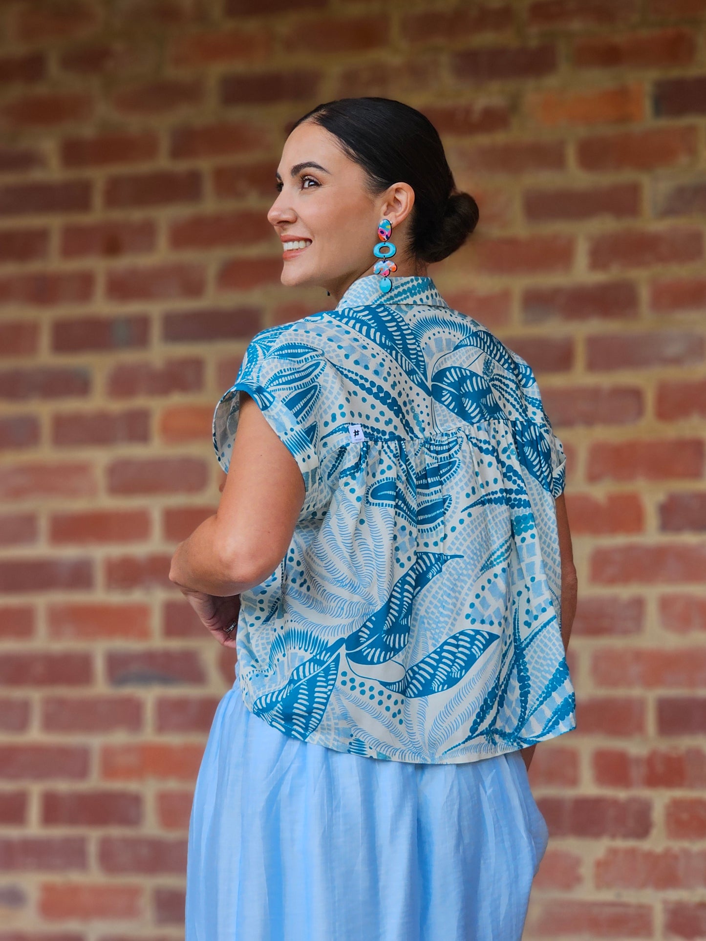 Hazel Blouse Mosaic Fern