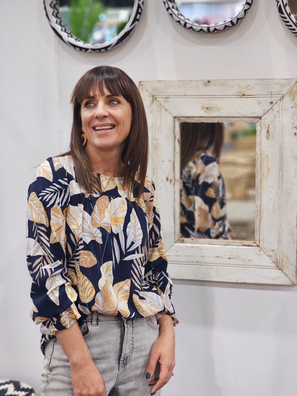 Ziro Blouse Navy Print