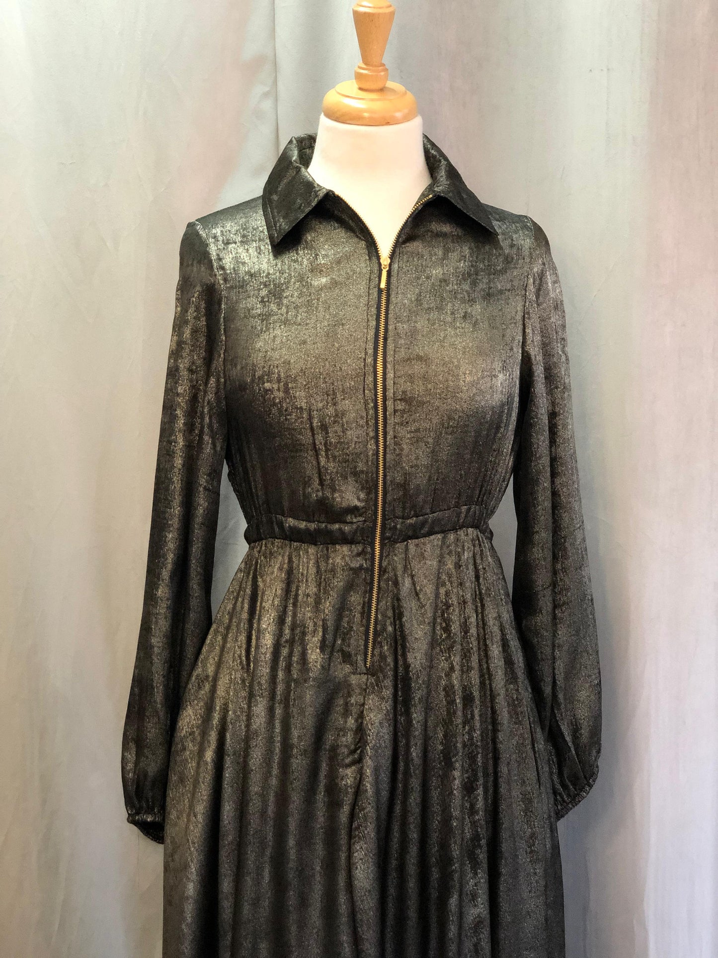 Fashion Show Metallic Maxi Dress (Size S)