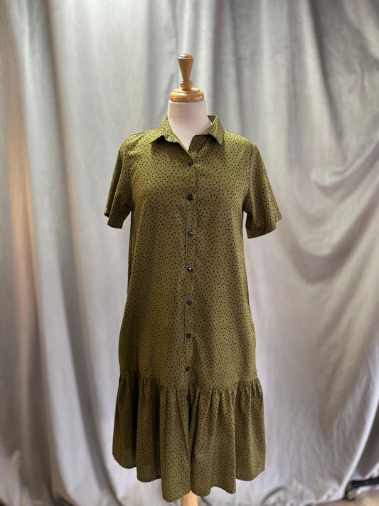 Trish dress Olive Polka Mini (Size 34&36)
