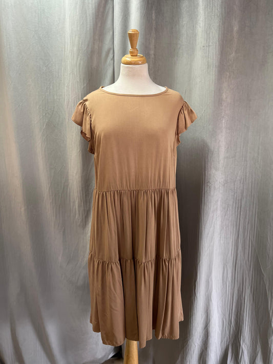Sample Atlanta Tiered Dress Caramel (Size M)