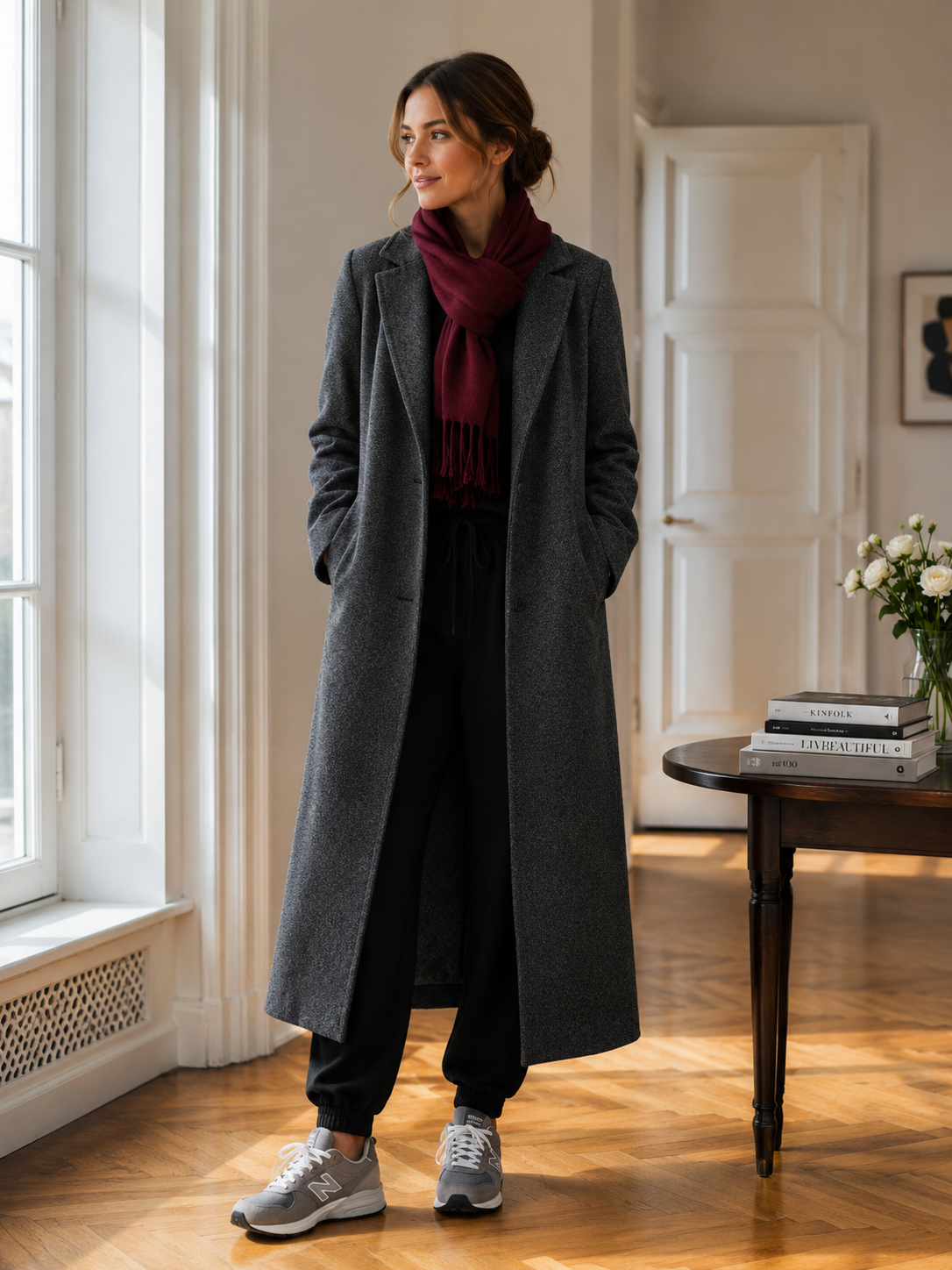 Jane Coat Maxi Charcoal
