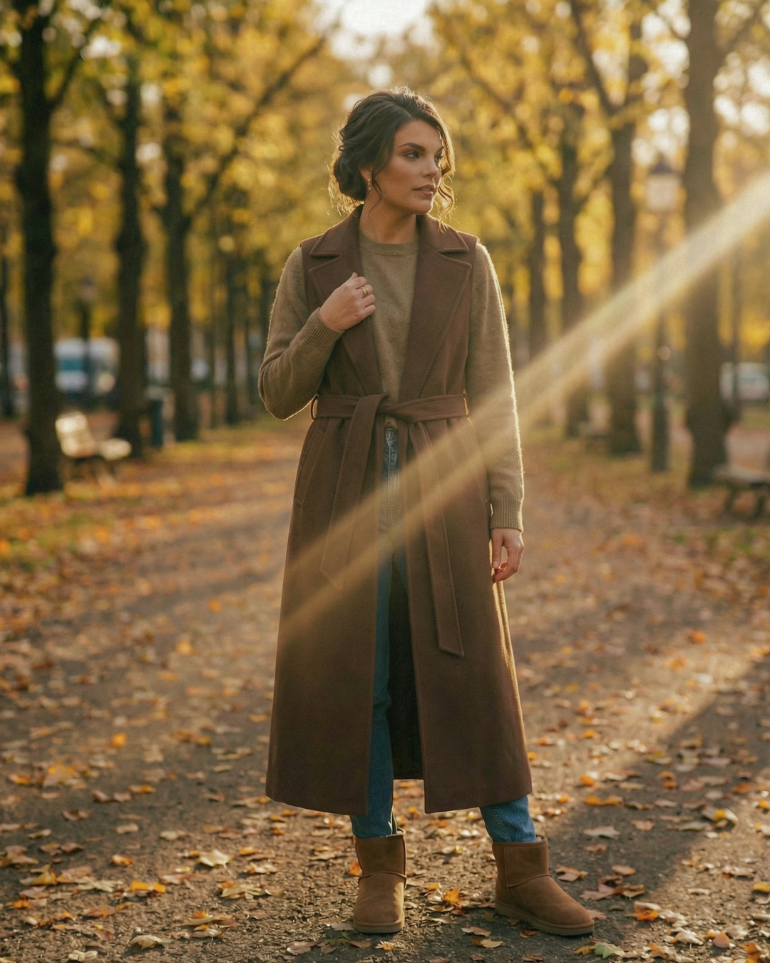 Pam Sleeveless Coat Chocolate