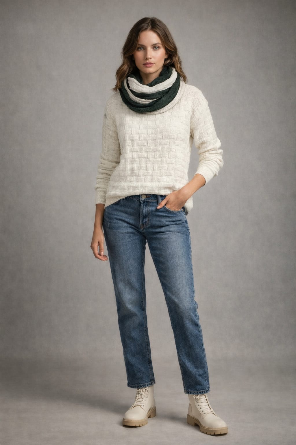 Snoods Scarf Khaki/Cream