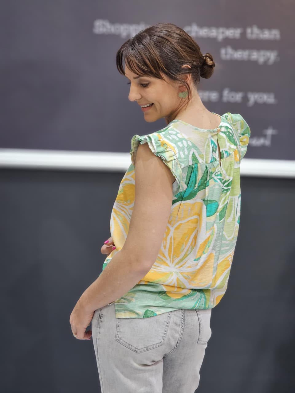 Bari Blouse Green & Yellow Floral