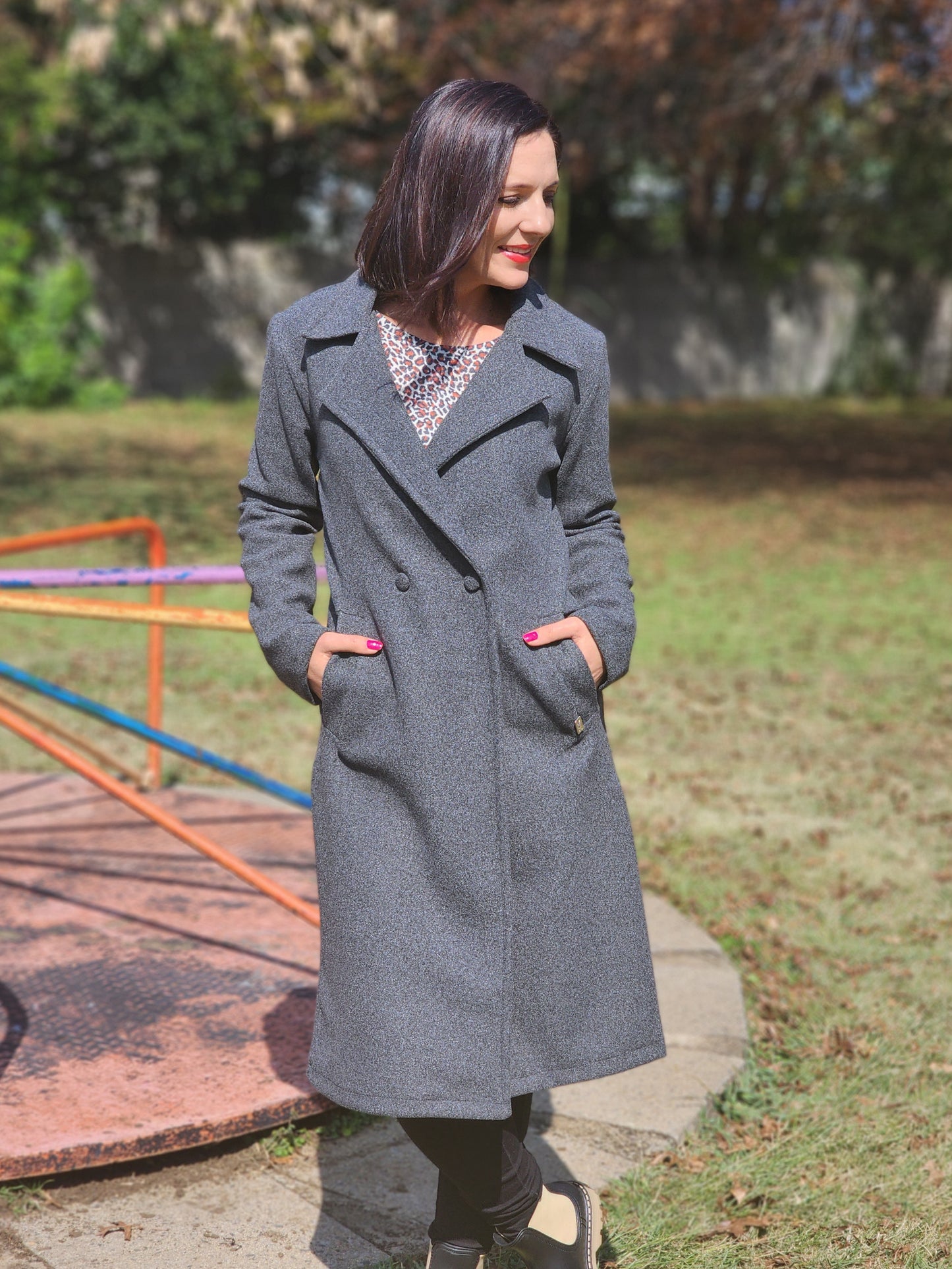 Jane Coat Charcoal (Size L and XL)